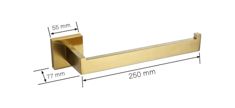 Brushed Gold Angular Hand Towel Rail #201854
