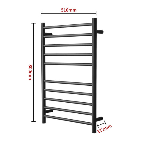 Matt Black Heated Towel Rail #20204