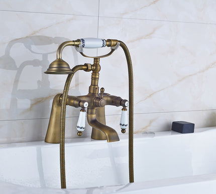 Brass Bath Mixer Ceramic Handles & Telephone Hand Shower #201744