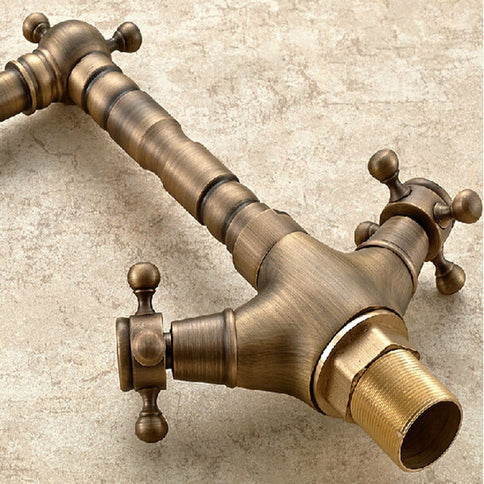 Classic Antique Brass Basin Mixer Short #20177