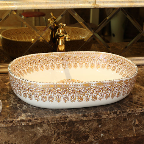 Ornamental Ceramic Oval Basin #201763