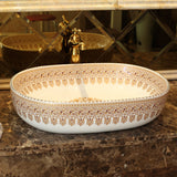 Ornamental Ceramic Oval Basin #201763