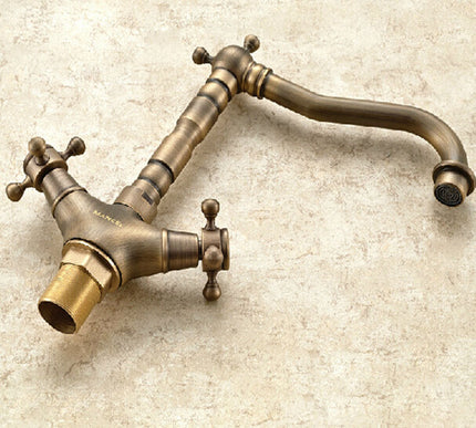Classic Antique Brass Basin Mixer Short #20177