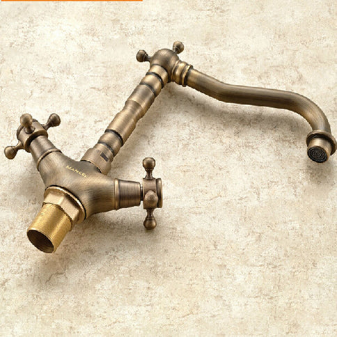 Classic Antique Brass Basin Mixer Short #20177