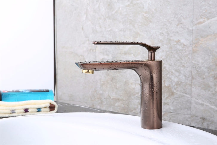 Rose Gold Top Lever Modern Basin Mixer #201776