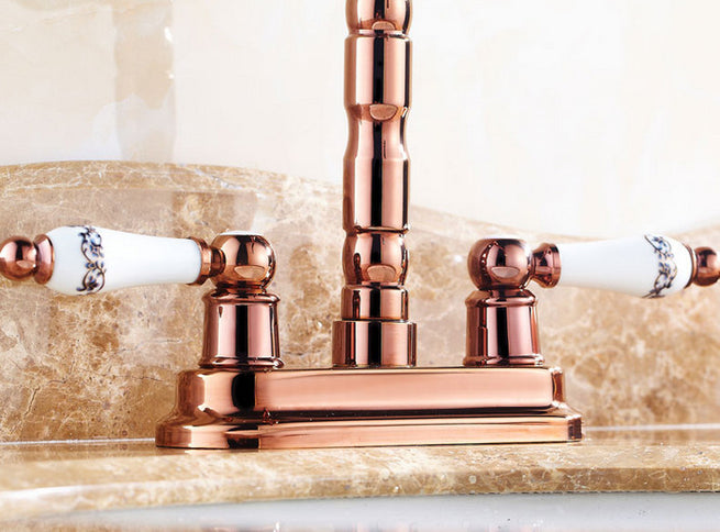 Rose Gold Antique Dual Ceramic Handel Mixer #201714