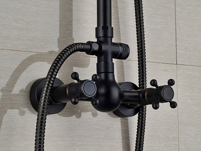 Oil Rubbed Black Antique Wall Mounted Shower  #201718