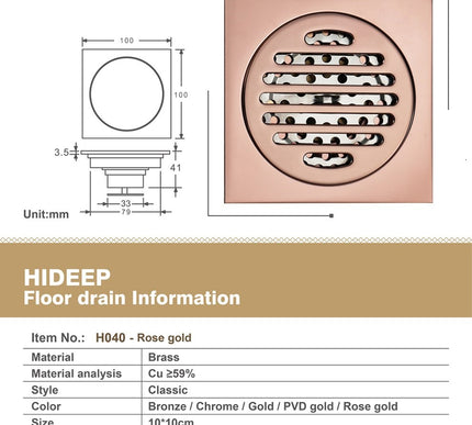 Rose Gold Shower Trap #20101