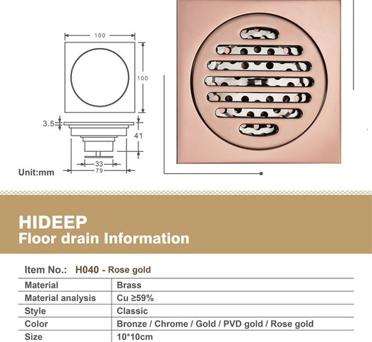 Rose Gold Shower Trap #20101