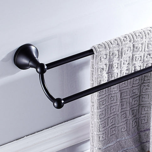 Black Antique Double Towel Rail #20195