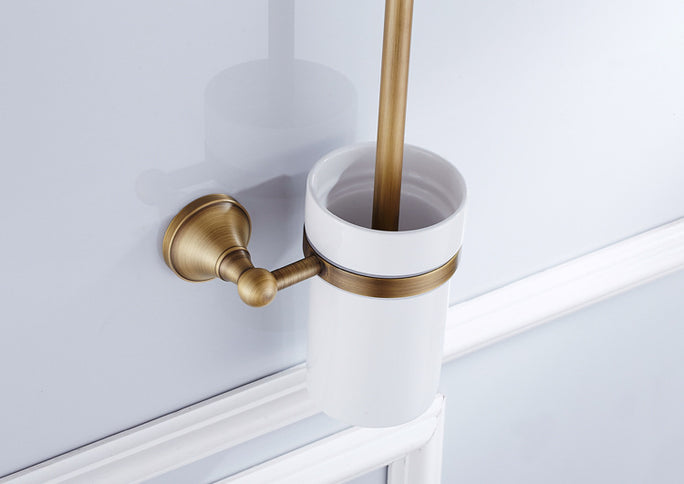 Antique Brass Toilet Brush Holder #20183