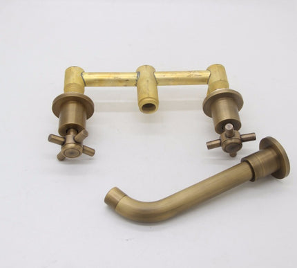 Modern Brass Cross Handle 3 Hole Basin Mixer #20103