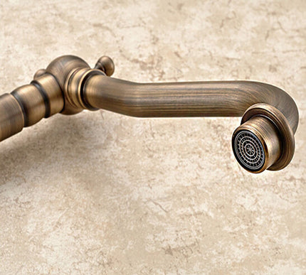 Classic Antique Brass Basin Mixer Short #20177