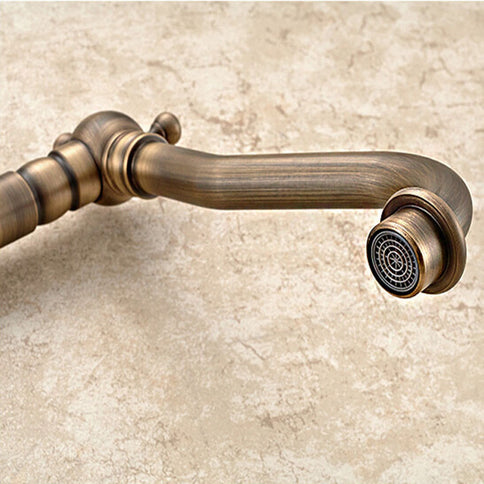 Classic Antique Brass Basin Mixer Short #20177