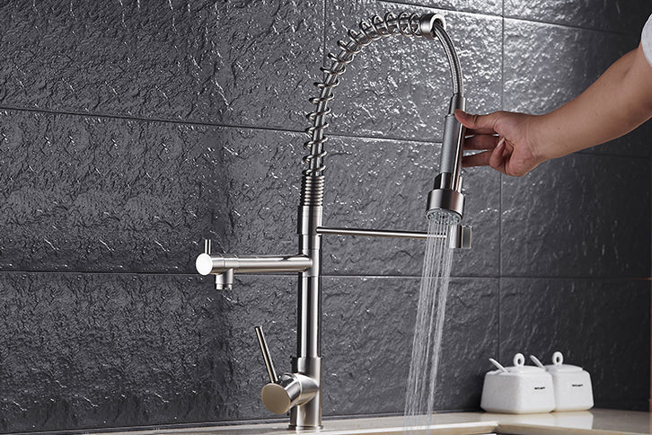 Brushed Nickel Dual Kitchen Mixer #201771