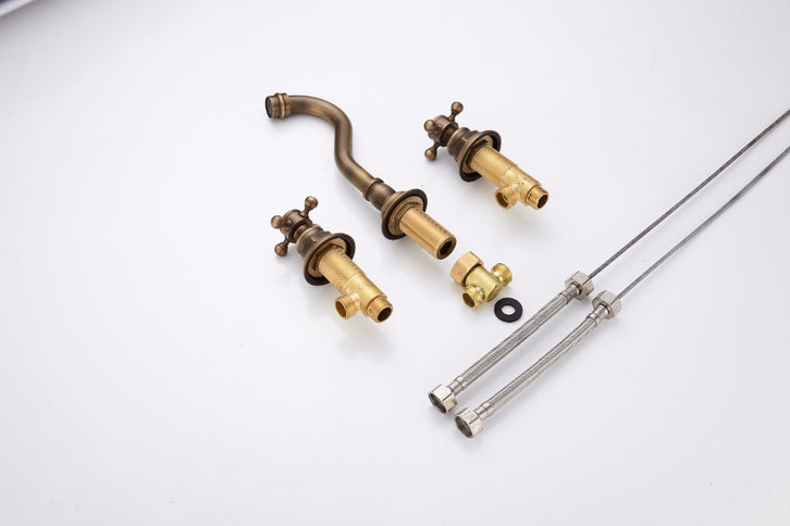 Brass Wall Mount Mixer 3 Piece #201747
