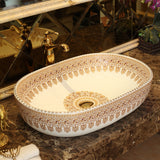 Ornamental Ceramic Oval Basin #201763