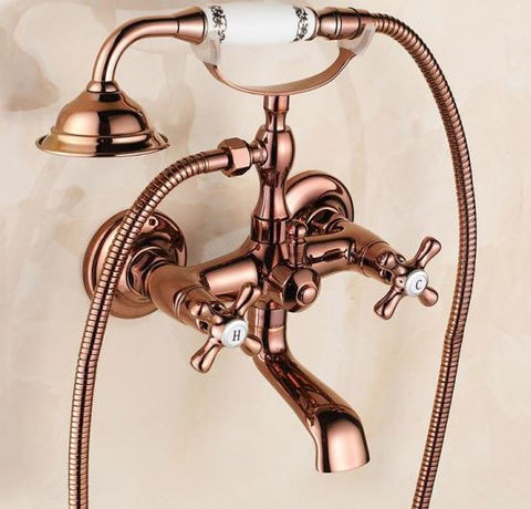 Rose Gold Bath Mixer with Telephone Spout #201723