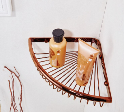 Rose Gold Modern Bathroom Corner Shelf #201922