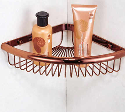 Rose Gold Modern Bathroom Corner Shelf #201922
