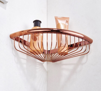 Rose Gold Modern Bathroom Corner Shelf #201922
