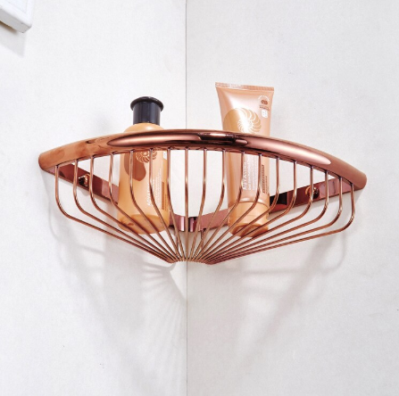 Rose Gold Modern Bathroom Corner Shelf #201922