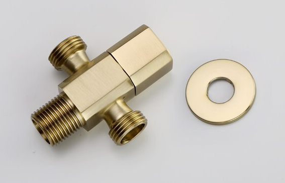 Double Angle Valve Brushed Gold #20109