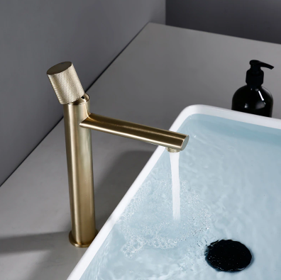 Brushed Gold Tall Basin Mixer #20121