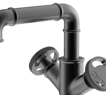 Steampunk Matt Black Basin Mixer #20123