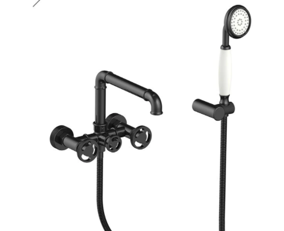 Matt Black Steampunk Bath Mixer #20116