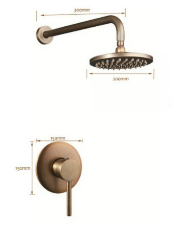 Brass Concealed Shower Unit with Single Lever Handle #20163