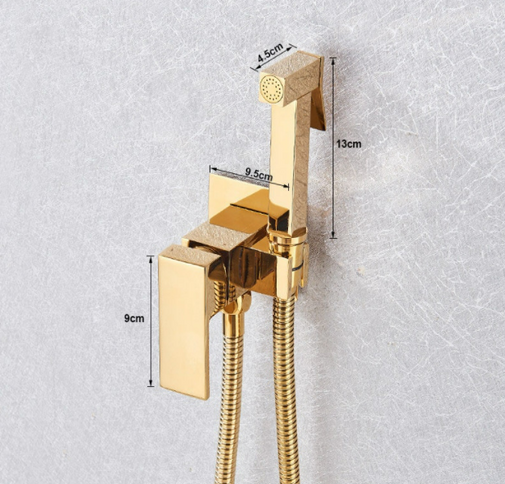 Gold Bidet Mixer with Hand Sprayer #20129