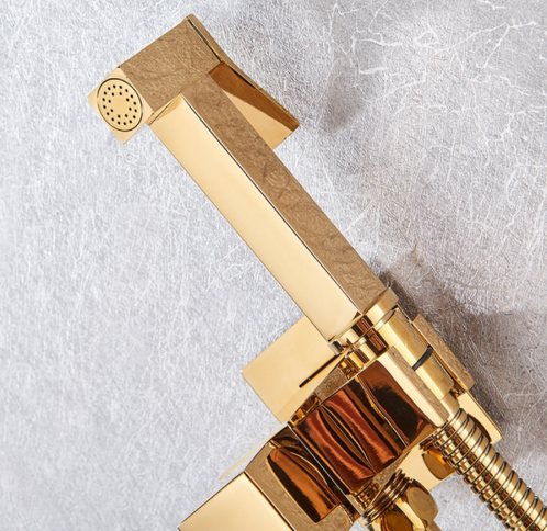 Gold Bidet Mixer with Hand Sprayer #20129