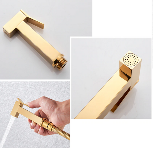 Gold Bidet Mixer with Hand Sprayer #20129