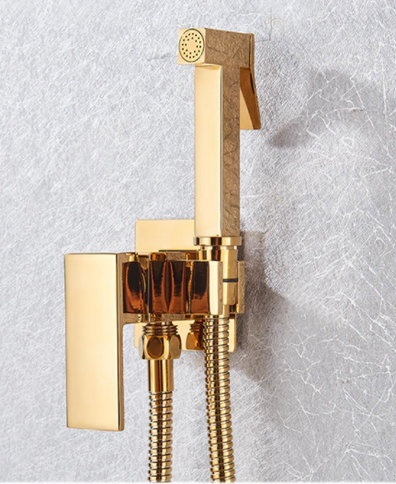 Gold Bidet Mixer with Hand Sprayer #20129