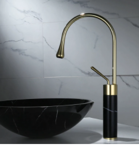 Gold Basin Mixer with Granite Base #20140