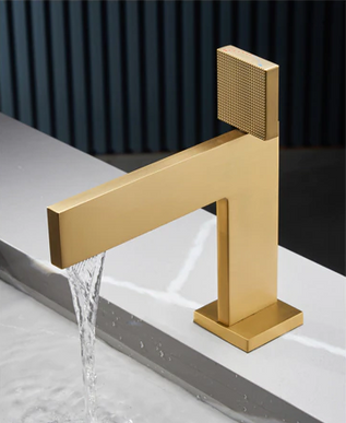 Brushed Gold Thin Basin Mixer #20142
