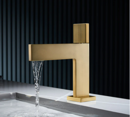 Brushed Gold Thin Basin Mixer #20142