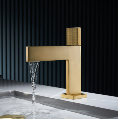 Brushed Gold Thin Basin Mixer #20142