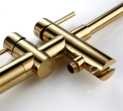 Polished Gold Freestanding Bath Mixer #201444