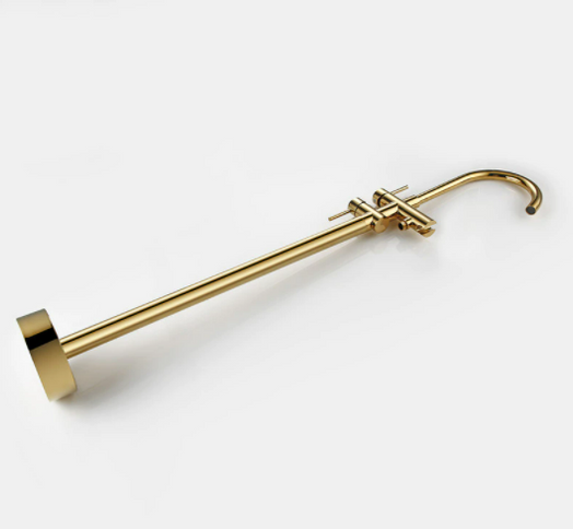 Polished Gold Freestanding Bath Mixer #201444
