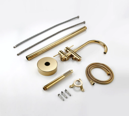 Polished Gold Freestanding Bath Mixer #201444