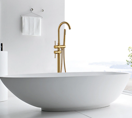 Polished Gold Freestanding Bath Mixer #201444