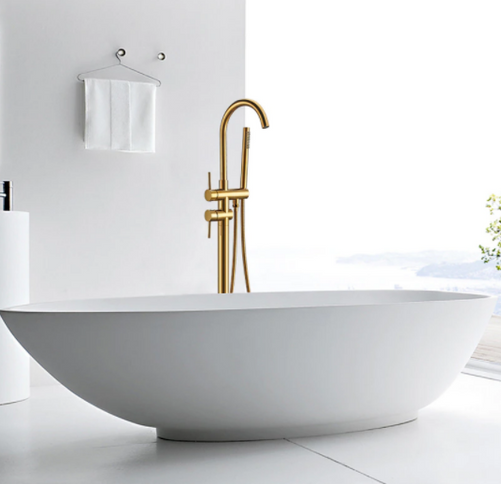 Polished Gold Freestanding Bath Mixer #201444