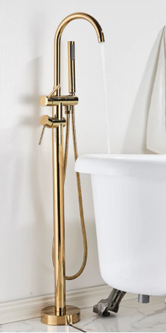 Polished Gold Freestanding Bath Mixer #201444