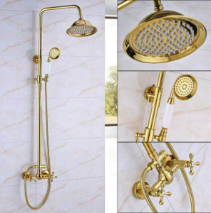 Shiny Gold Wall Mounted Shower #20220