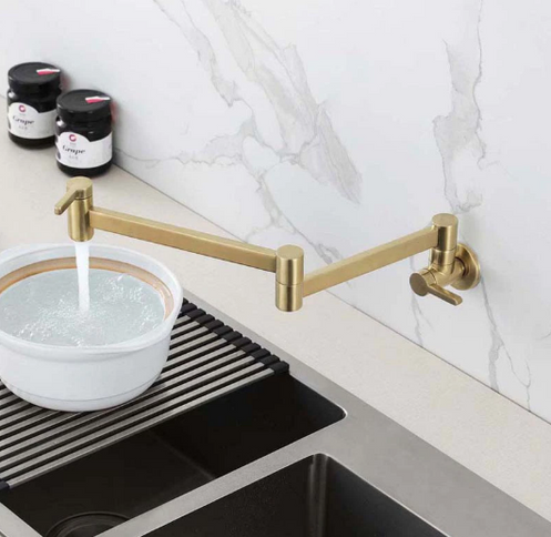 Modern Brushed Gold Pot Filler #20257
