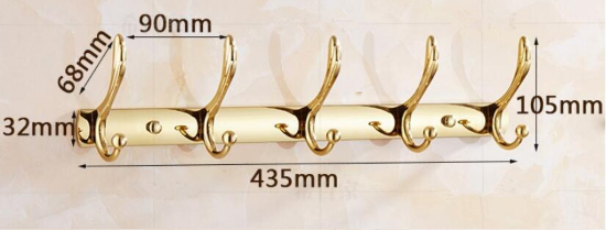 Shiny Gold Robe Hook #20234