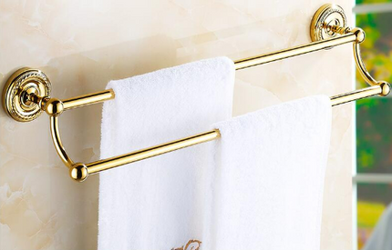 Shiny Gold Double Towel Rail #20238