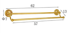 Shiny Gold Double Towel Rail #20238